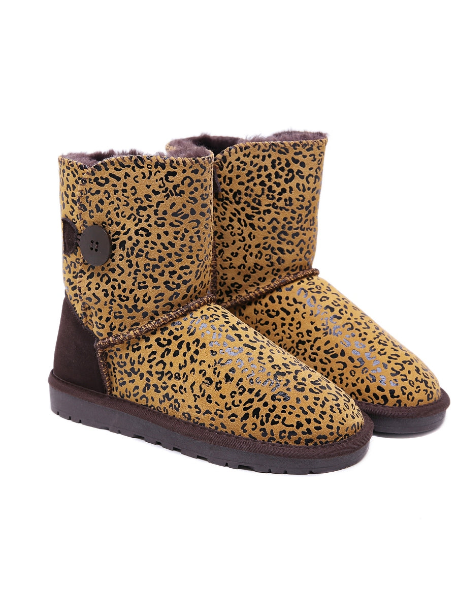 UGG Faux Fur-Lined Side Button Shearling Boots