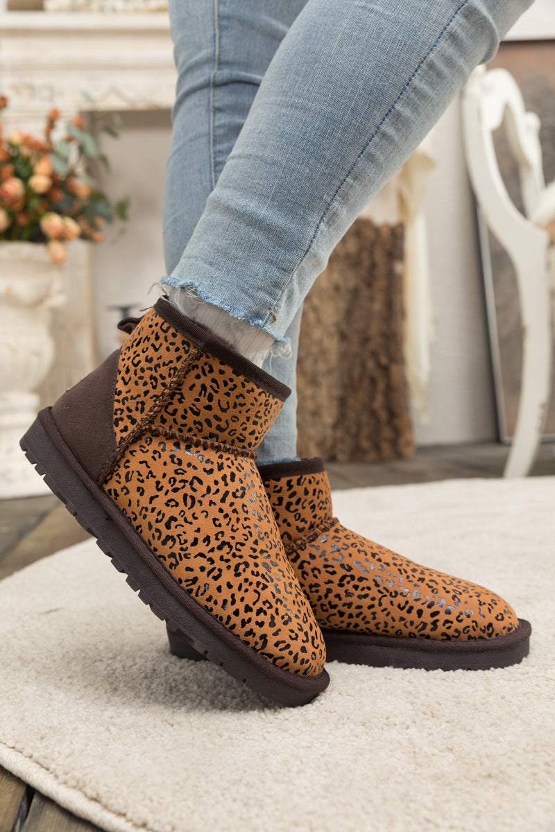 UGG Faux Fur-Lined Leather Suede Low Boots