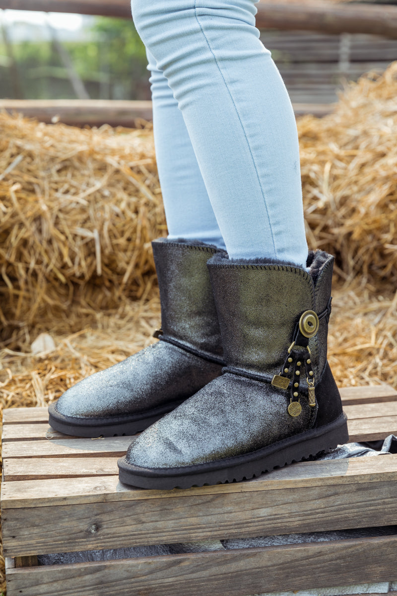 UGG Faux Fur-Lined Cooper Lock Tassel Boot - Black