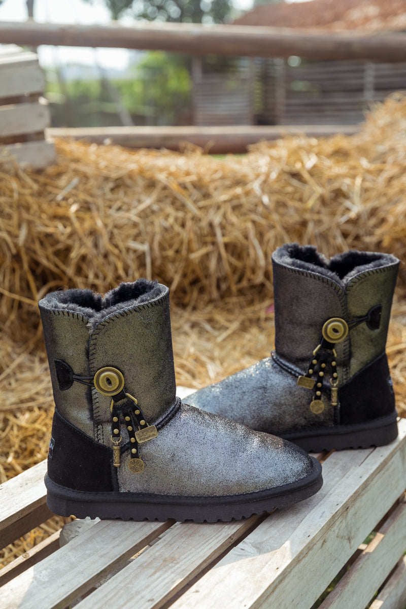 UGG Faux Fur-Lined Cooper Lock Tassel Boot - Black