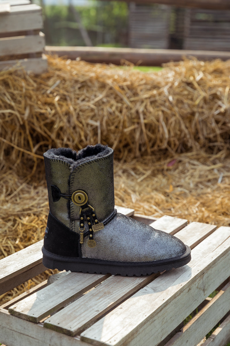 UGG Faux Fur-Lined Cooper Lock Tassel Boot - Black