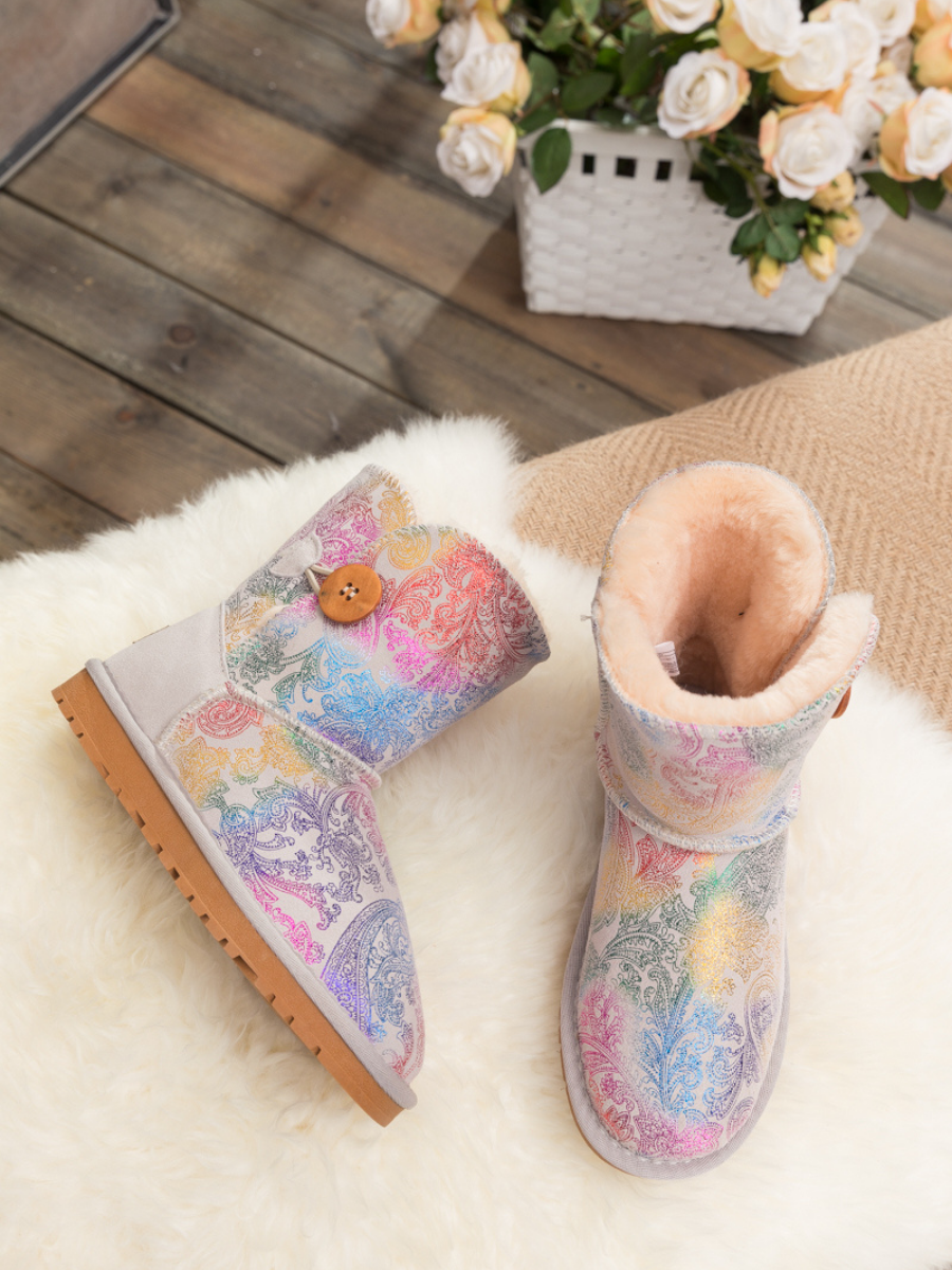 UGG Faux Fur-Lined Side Button Shearling Boots