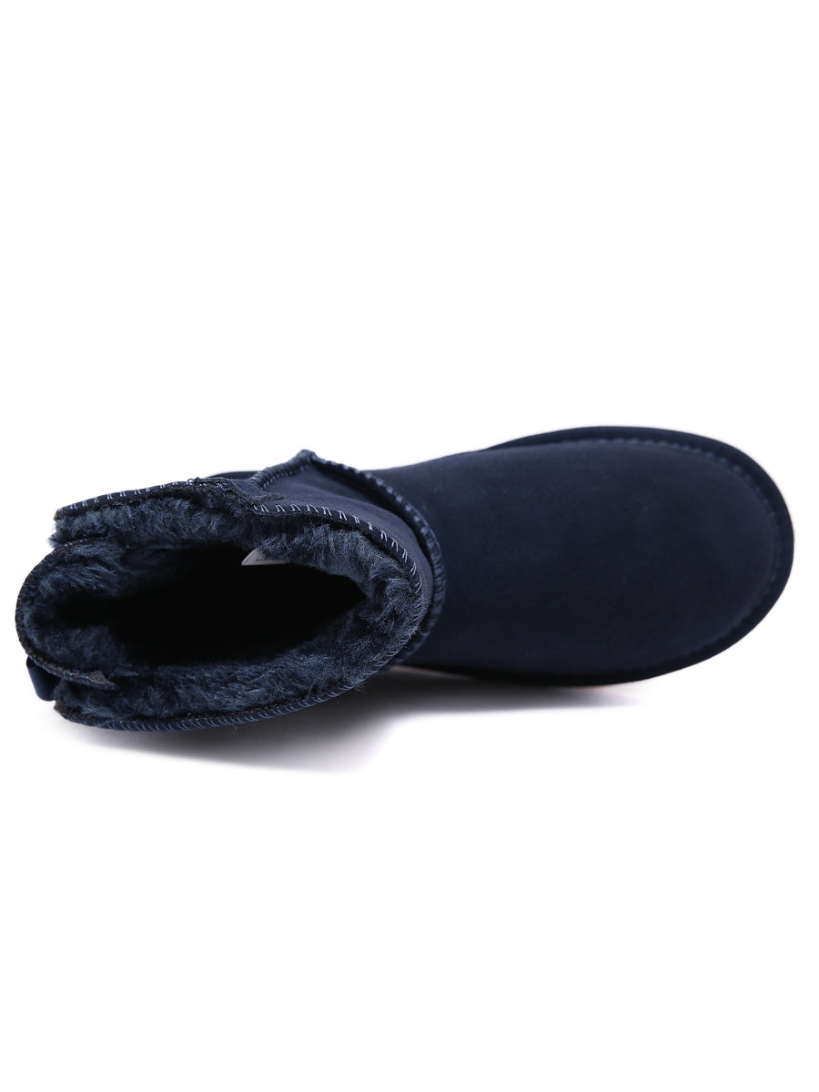 UGG Ribbon Bow Faux Fur-Lined Mini UGG Boots
