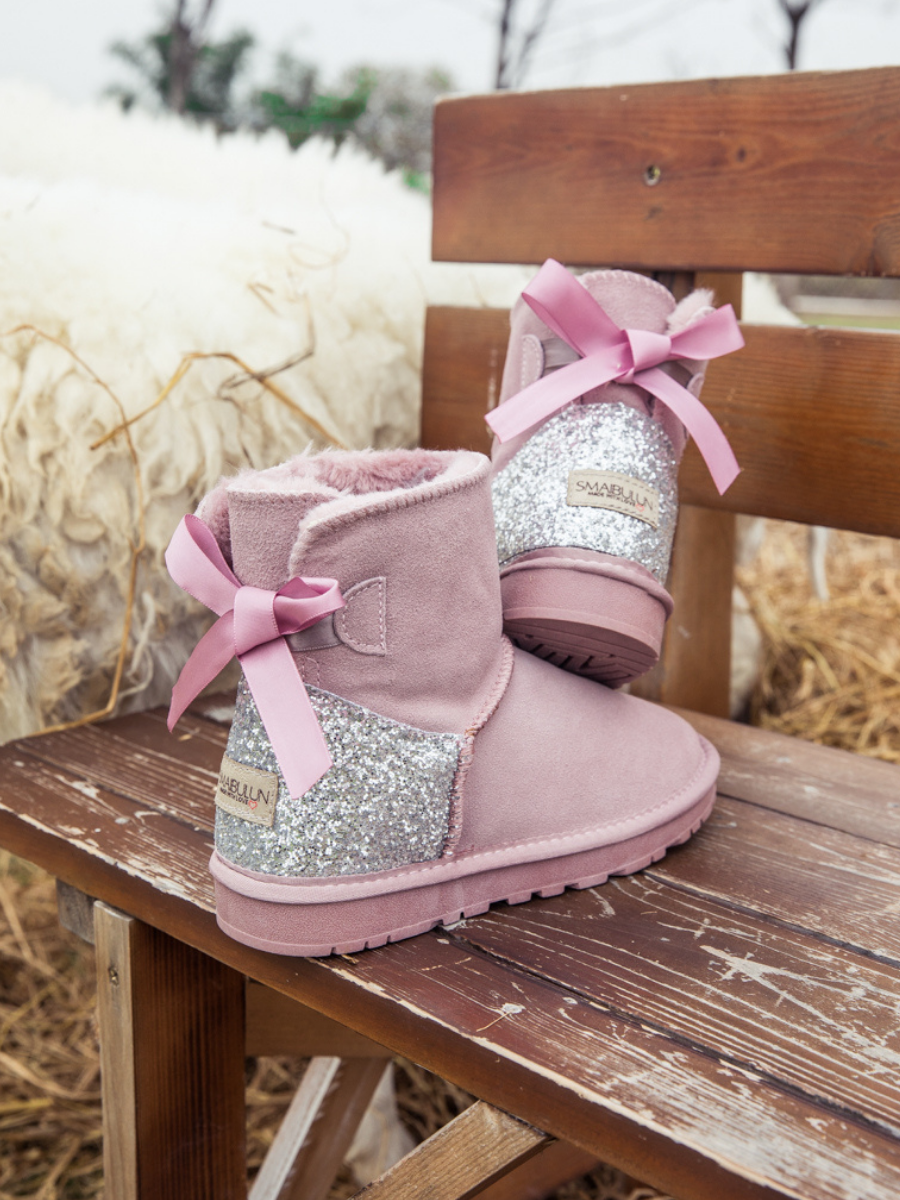 UGG Sequins Ballet Bow Mini Boots - Pink