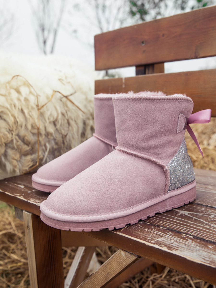 UGG Sequins Ballet Bow Mini Boots - Pink