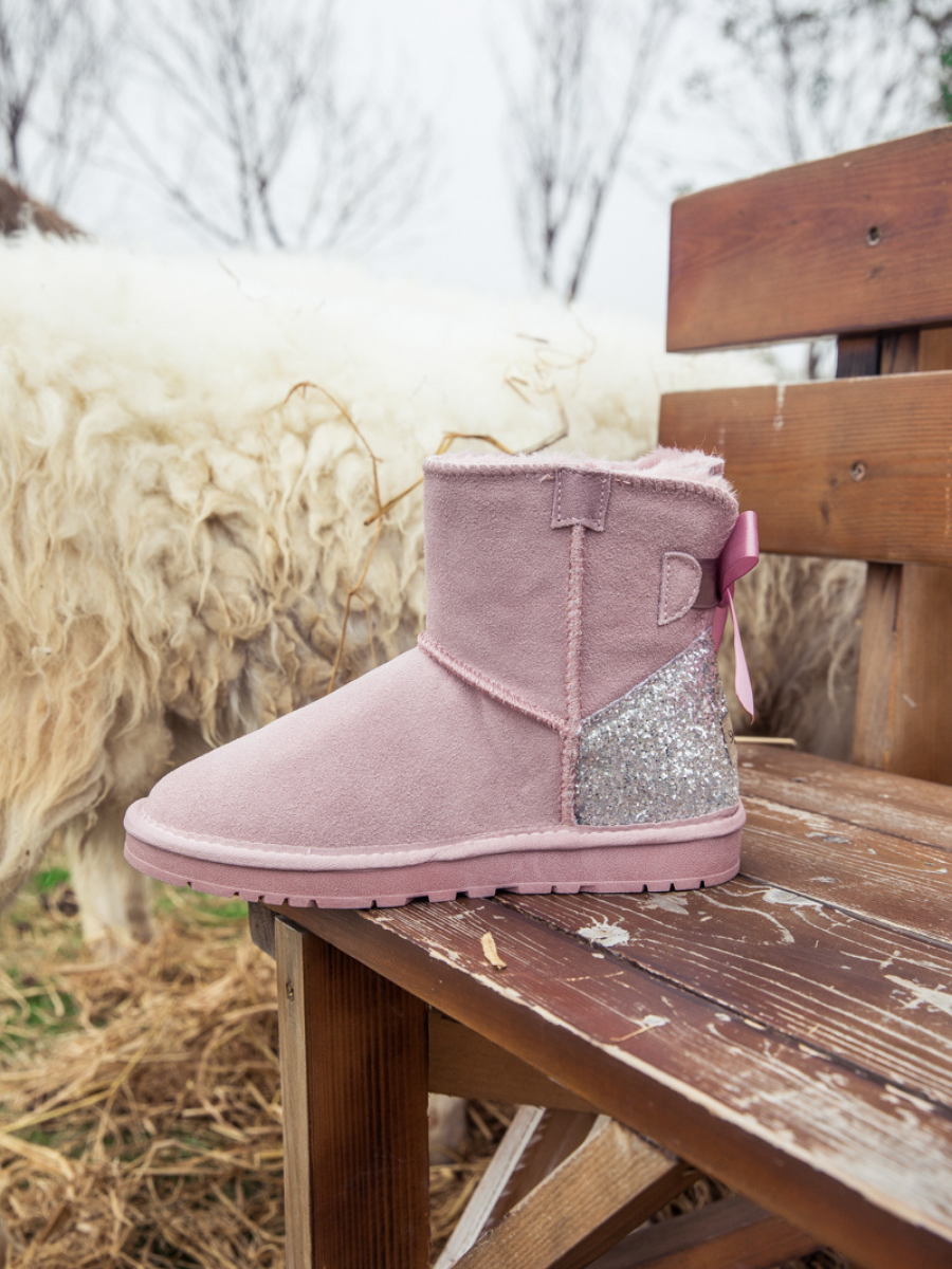 UGG Sequins Ballet Bow Mini Boots - Pink