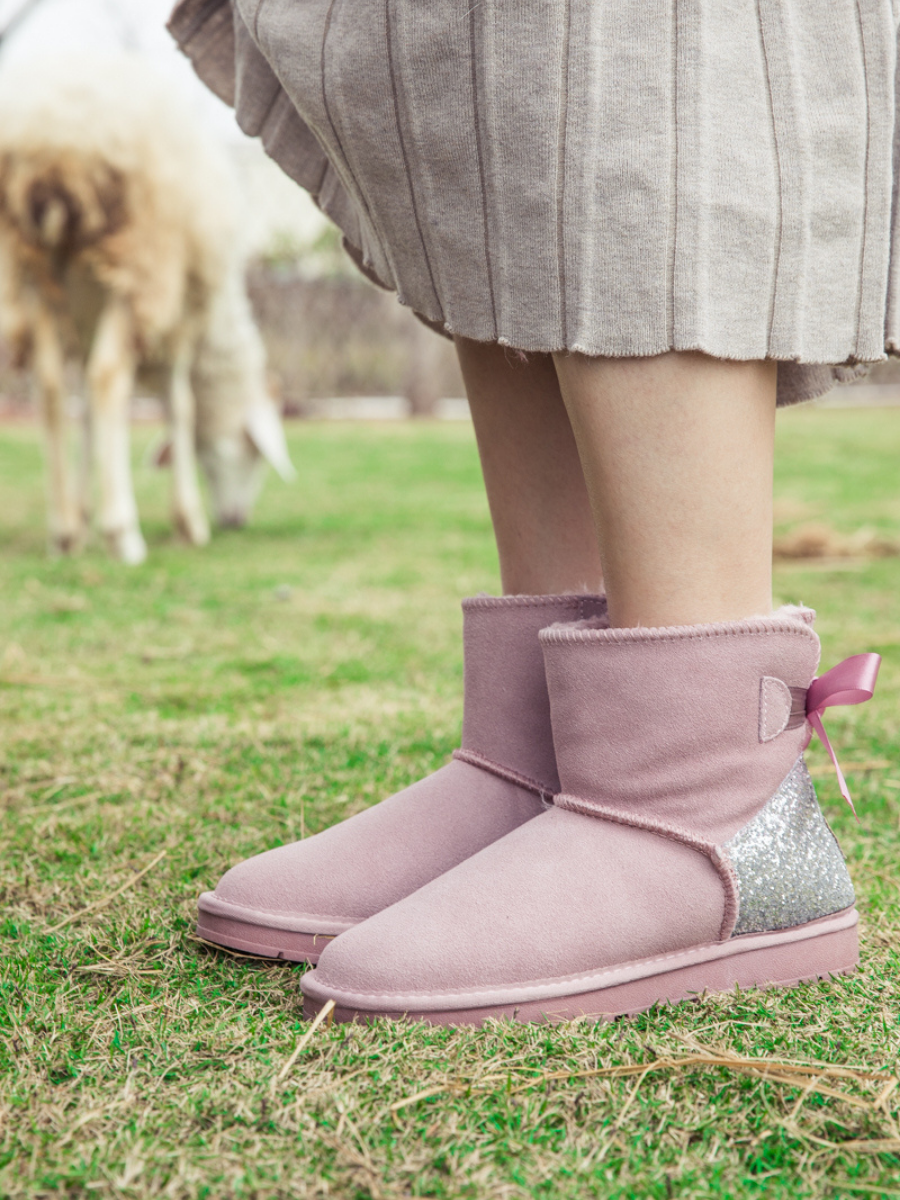 UGG Sequins Ballet Bow Mini Boots - Pink
