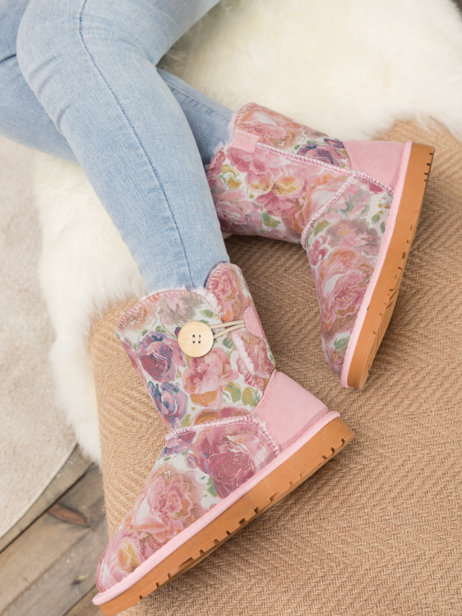 UGG Faux Fur-Lined Side Button Shearling Boot