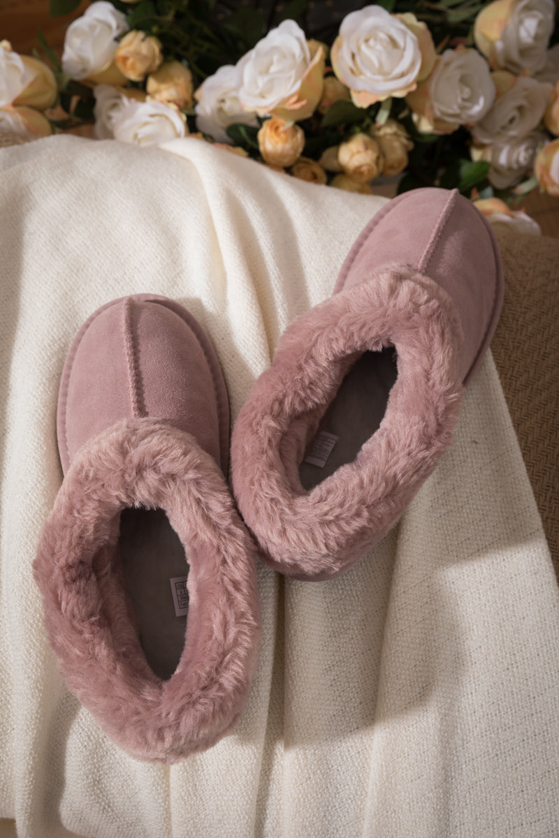 UGG Wool-Lined Suede Tasman Slipper Loafer - Pink