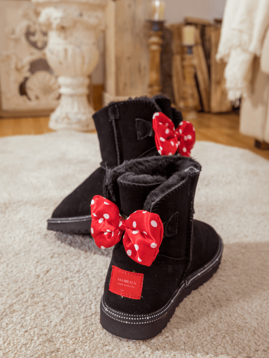 UGG Polka Dot Ribbon Bow Suede Boots