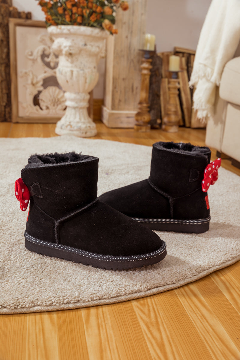UGG Polka Dot Ribbon Bow Suede Boots
