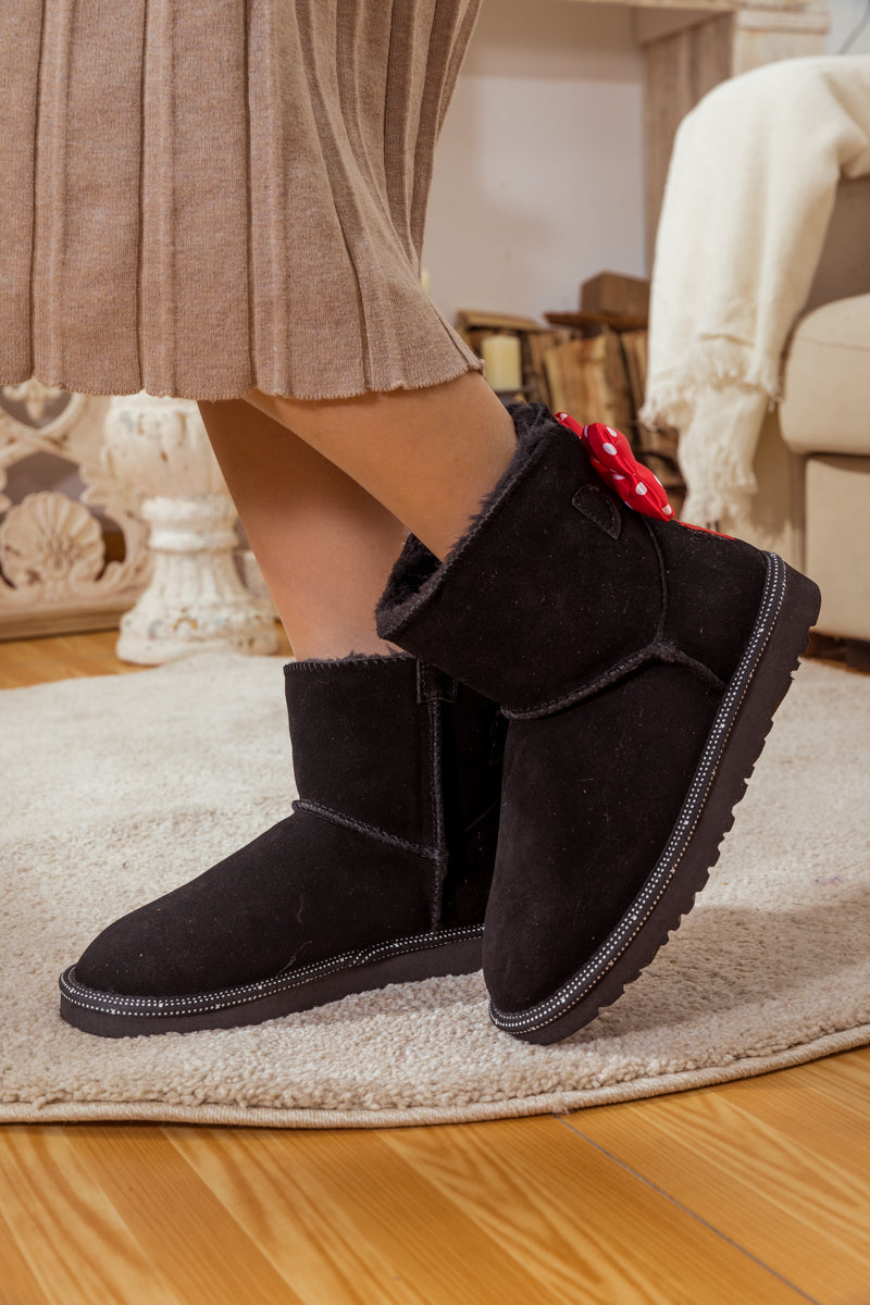 UGG Polka Dot Ribbon Bow Suede Boots