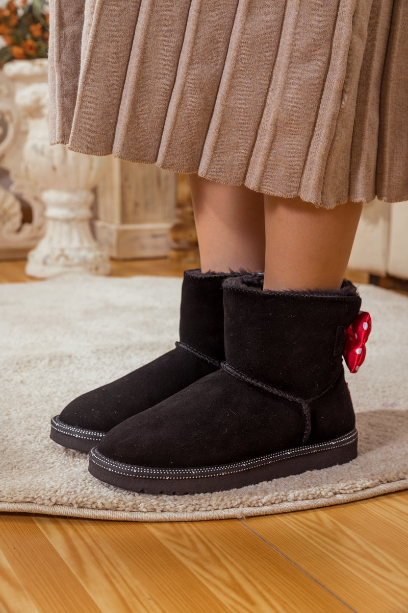 UGG Polka Dot Ribbon Bow Suede Boots