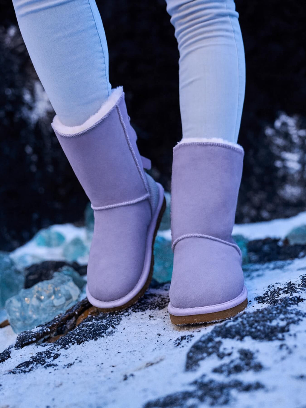 UGG Rhinestone Dual Bailey Bow Glam UGG Boots - Lilac