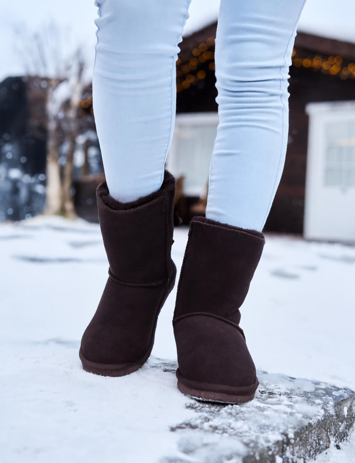 UGG Rhinestone Dual Bailey Bow Glam UGG Boots - Chocolate