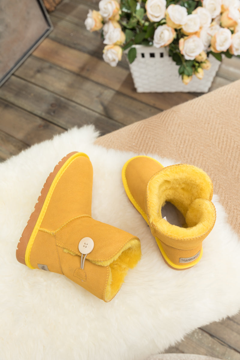 UGG Faux Fur-Lined Classic Side Button UGG Boot - Yellow