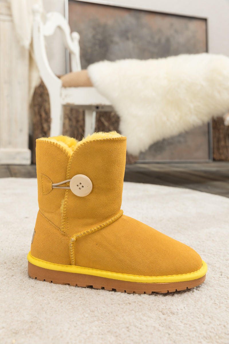 UGG Faux Fur-Lined Classic Side Button UGG Boot - Yellow