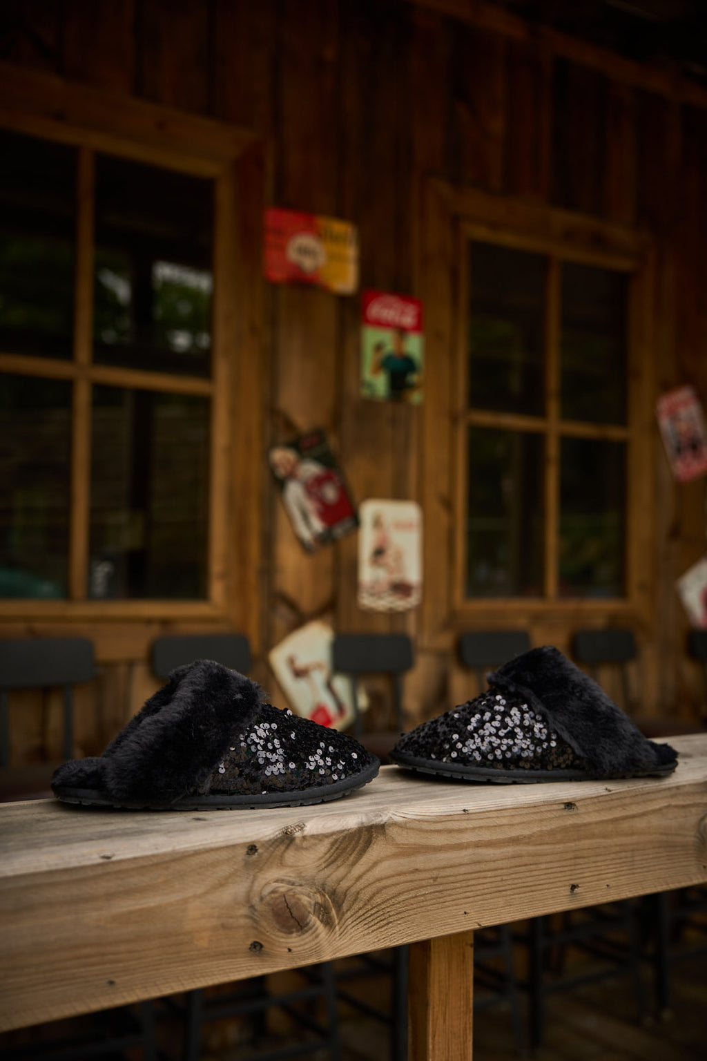 UGG Cozy Day Glam Sequins Slipper - Black