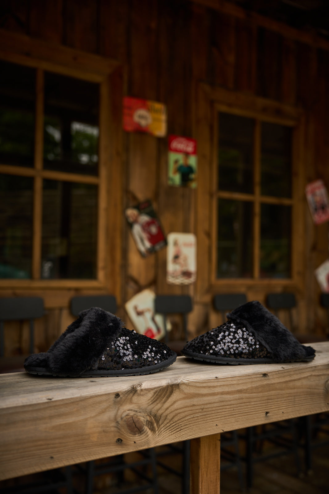 UGG Cozy Day Glam Sequins Slipper - Black