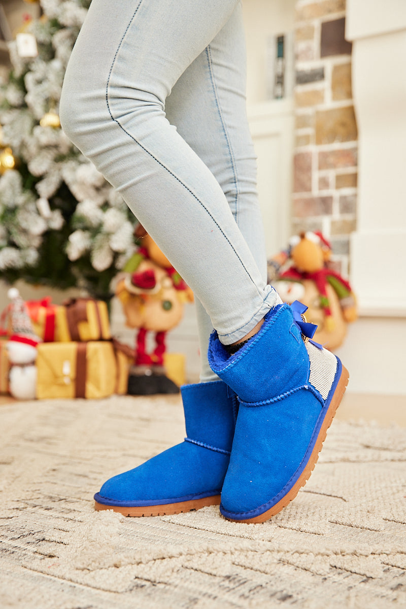 UGG Rhinestone Bailey Bow Sequin UGG Boots - Blue