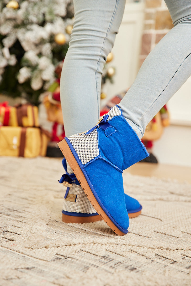UGG Rhinestone Bailey Bow Sequin UGG Boots - Blue