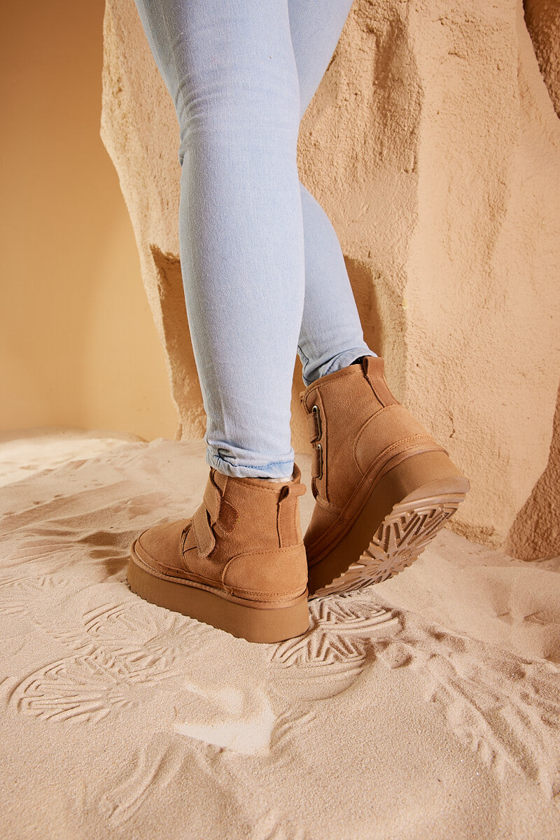 UGG Arlene Suede Platform Boots - Chestnut