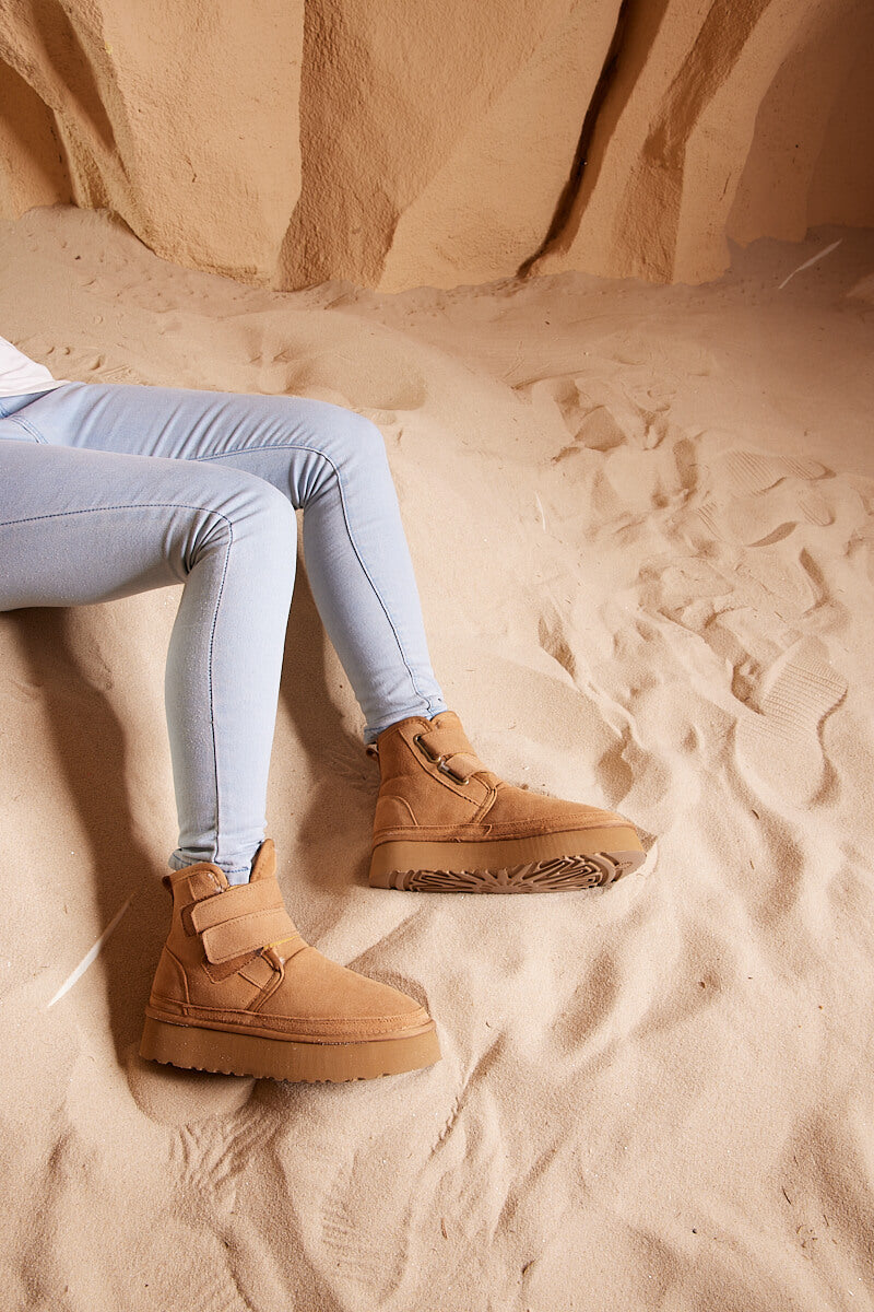 UGG Arlene Suede Platform Boots - Chestnut