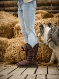 UGG Ribbon Lace-Up Faux Fur-lined Suede Boot - Chocolate