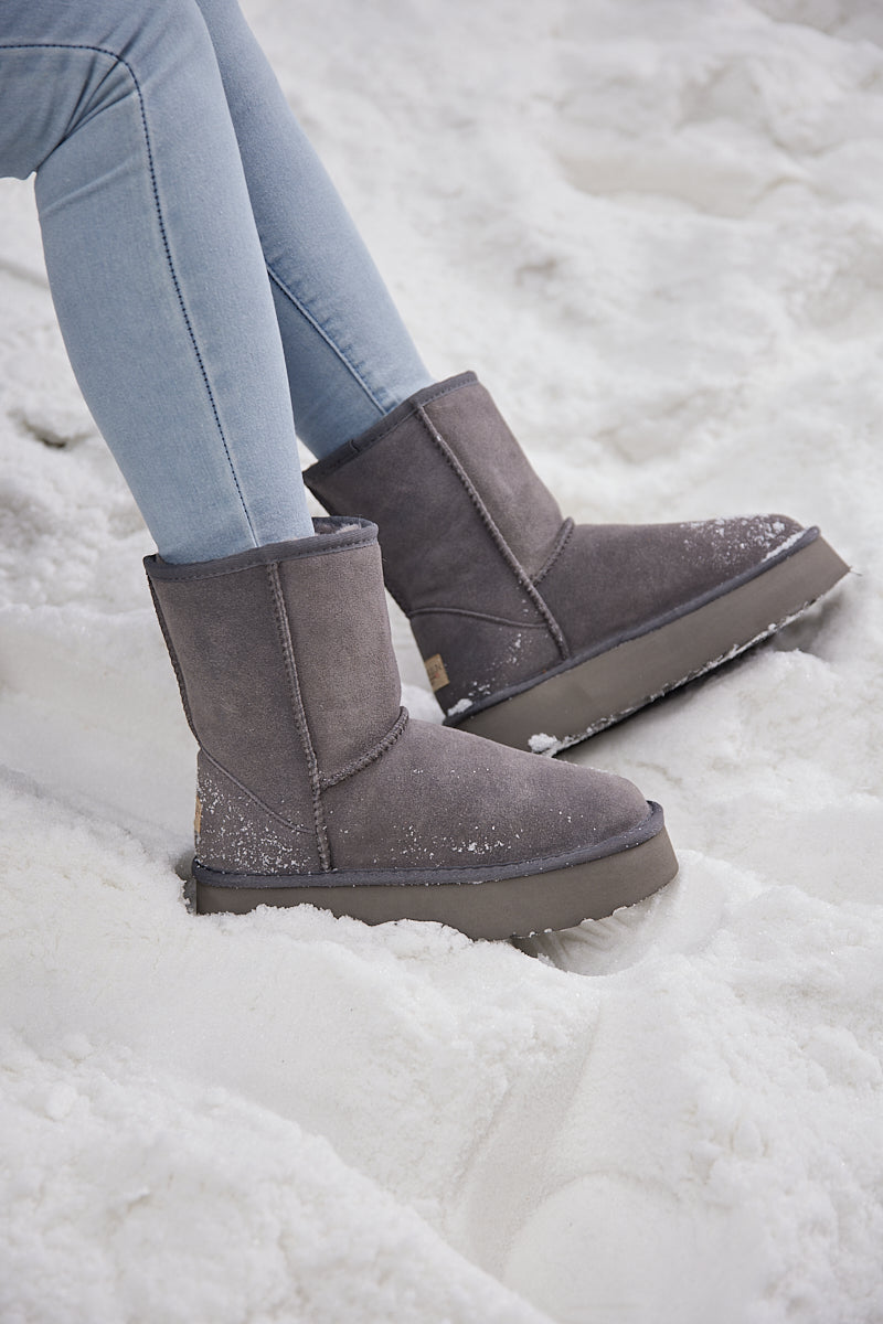 UGG Cloud Nine Platform Mini Boots - Grey