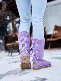 UGG Tri Ribbon Bow Suede Boots - Lavender