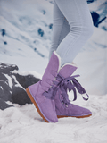 UGG Ribbon Lace-Up Faux Fur-lined Suede Boot - Lavender