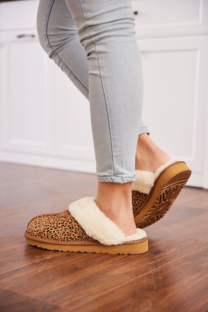 UGG Stefanie Leopard Faux Fur Slipper