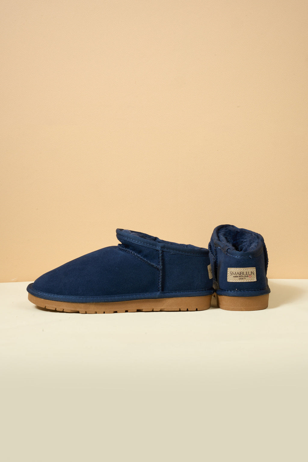 UGG Faux-Fur-Lined Suede Tasman Ankle Boot - Navy