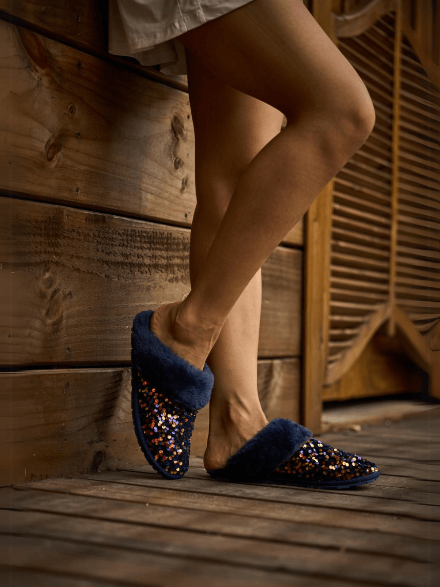 UGG Cozy Day Glam Sequins Slipper - Navy