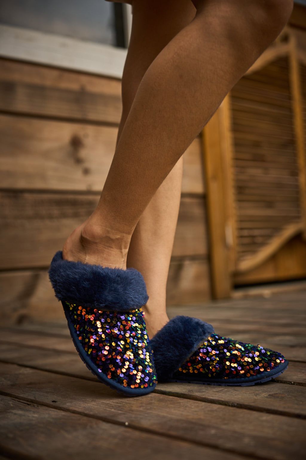 UGG Cozy Day Glam Sequins Slipper - Navy