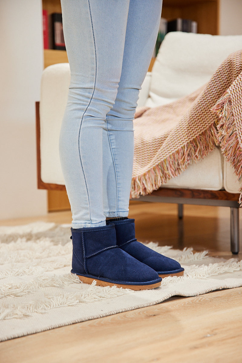 UGG Faux Fur-Lined Classic Short UGG Boots - Navy