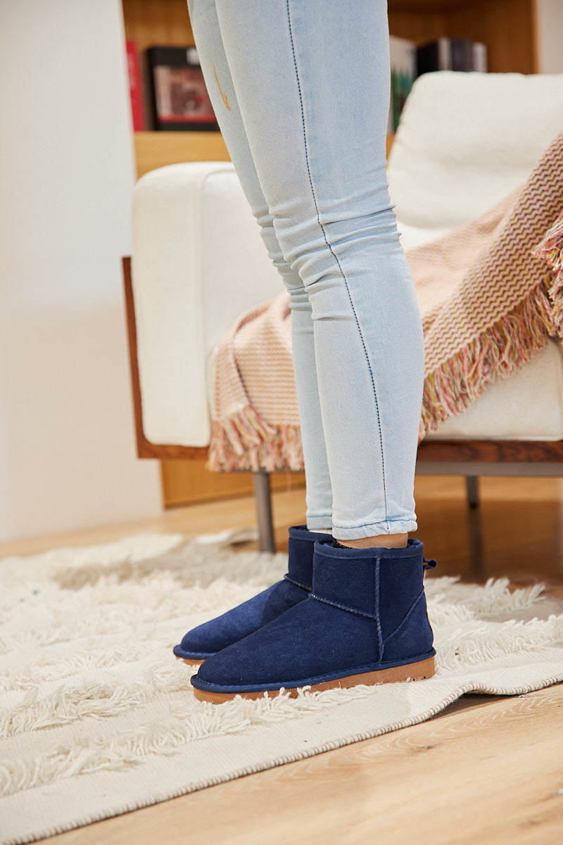 UGG Faux Fur-Lined Classic Short UGG Boots - Navy