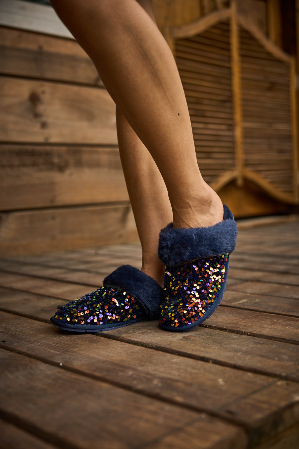 UGG Cozy Day Glam Sequins Slipper - Navy