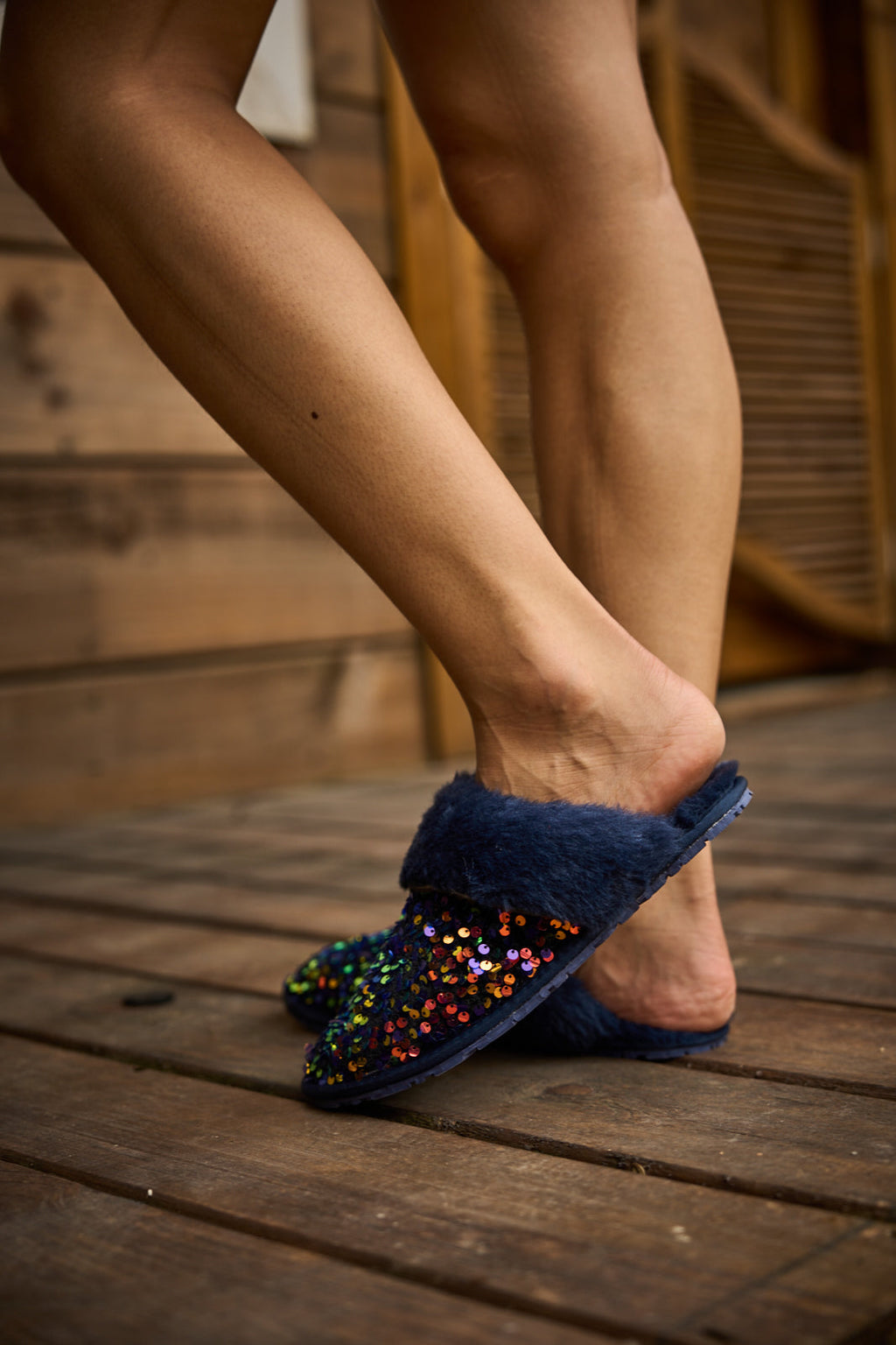 UGG Cozy Day Glam Sequins Slipper - Navy