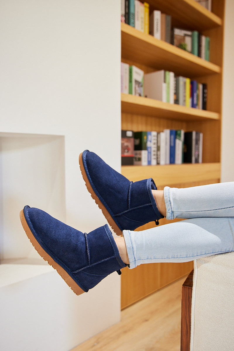 UGG Faux Fur-Lined Classic Short UGG Boots - Navy