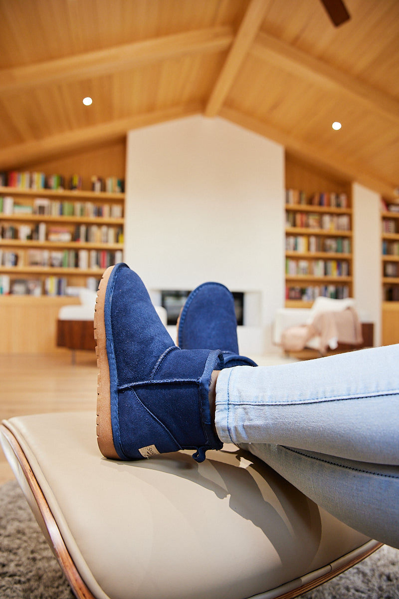 UGG Faux Fur-Lined Classic Short UGG Boots - Navy