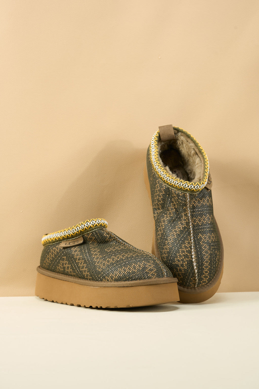 UGG Tasman in Labyrinth Platform Bootie - Olive