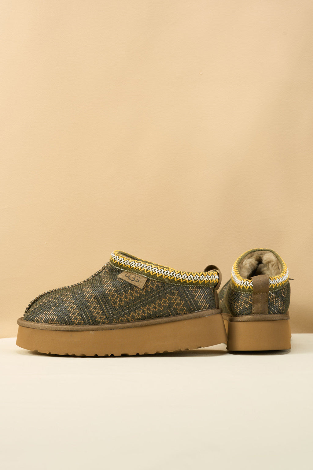 UGG Tasman in Labyrinth Platform Bootie - Olive