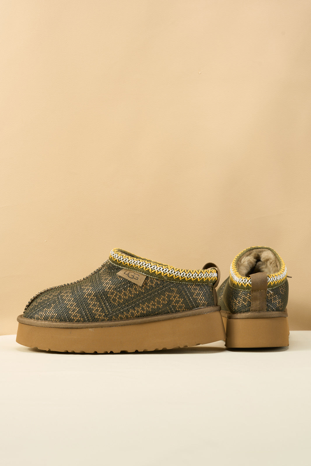 UGG Tasman in Labyrinth Platform Bootie - Olive