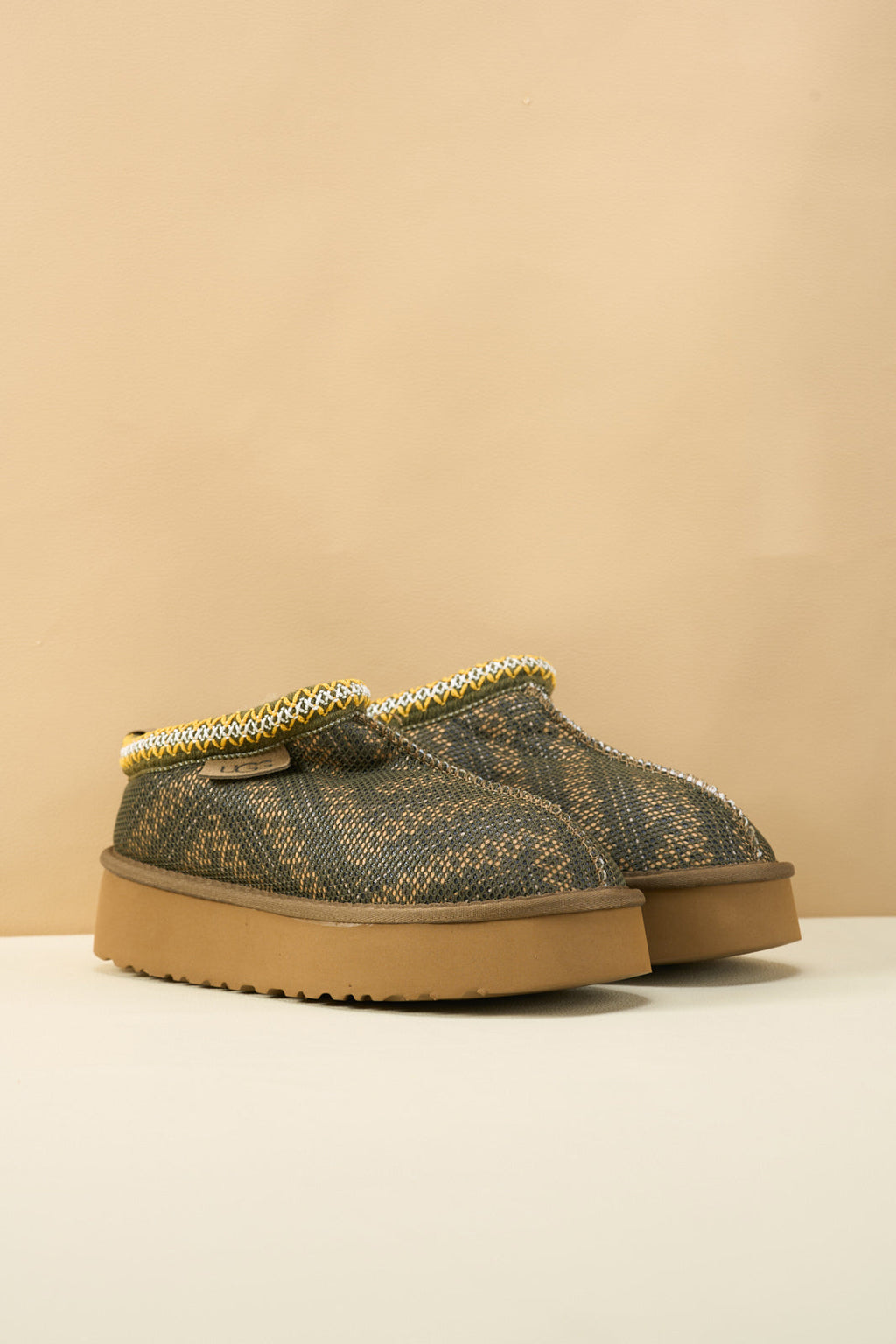 UGG Tasman in Labyrinth Platform Bootie - Olive