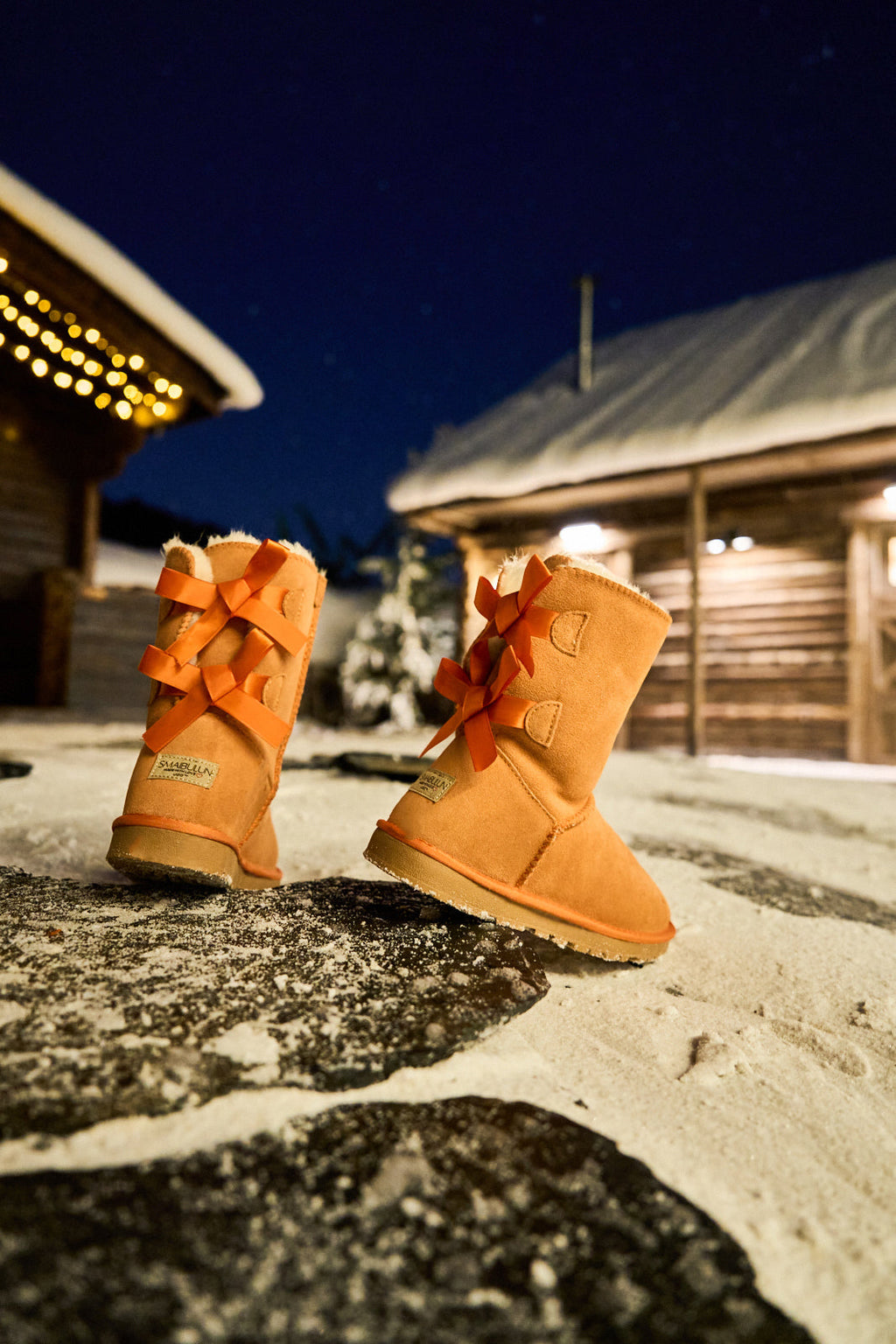 UGG Double Ballet Ribbon Bow Suede Shearling Boots - Orange