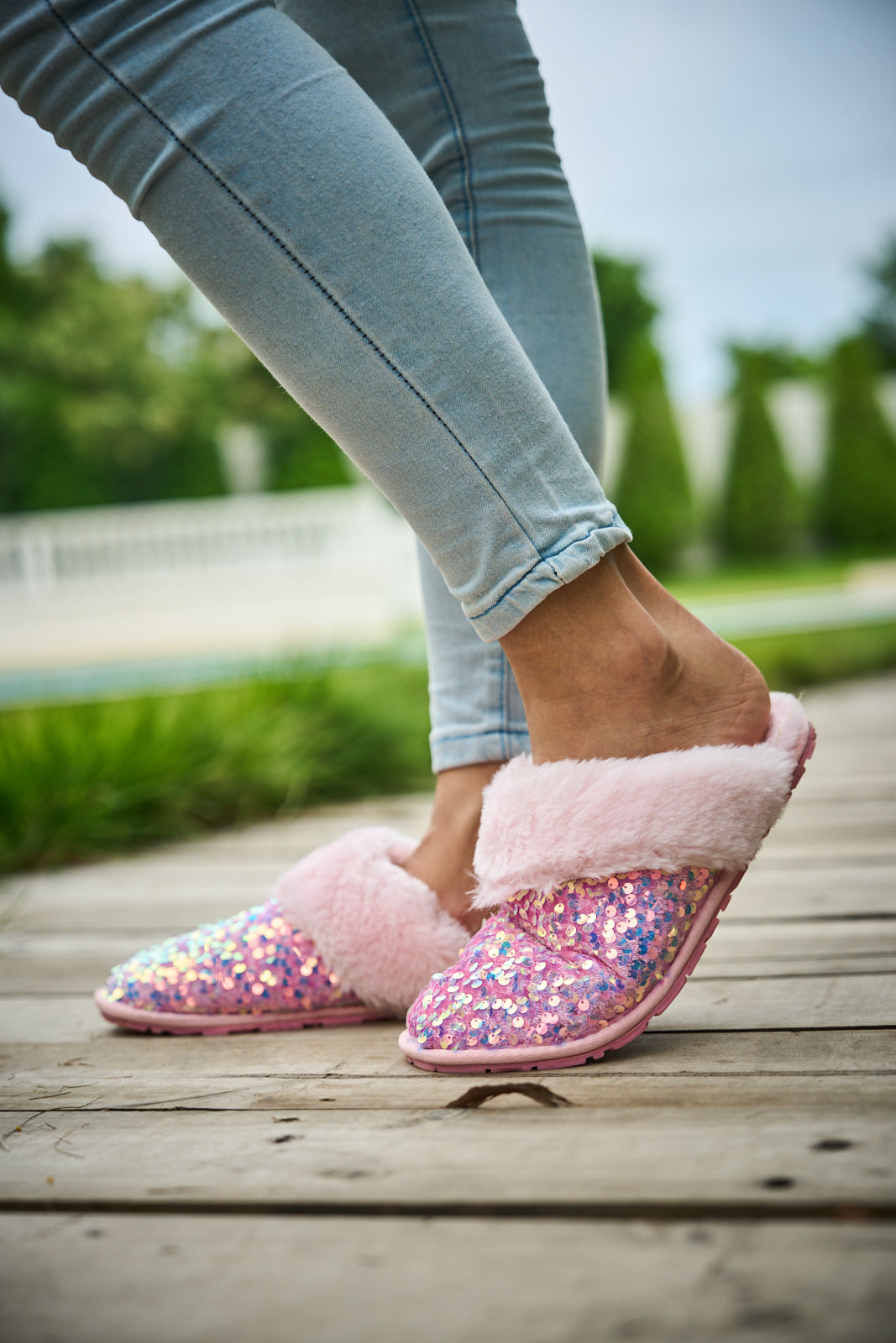 UGG Cozy Day Glam Sequins Slipper - Pink