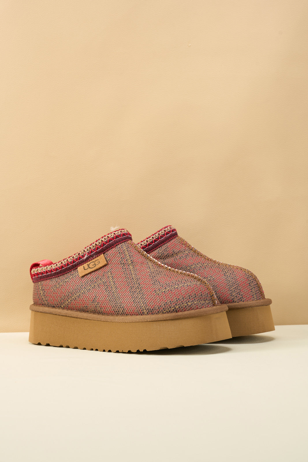 UGG Tasman in Labyrinth Platform Bootie - Red