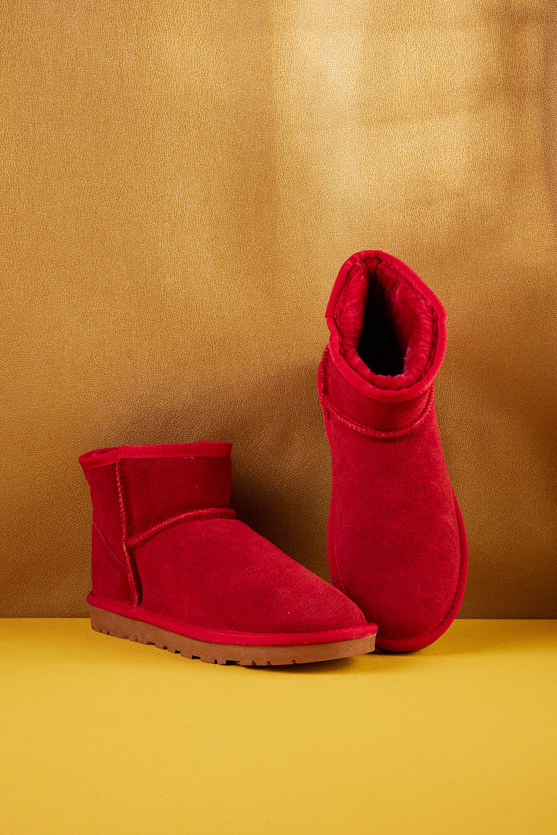 UGG Faux Fur-Lined Classic Short UGG Boots - Red