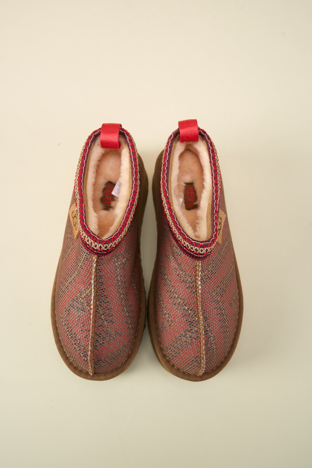 UGG Tasman in Labyrinth Platform Bootie - Red
